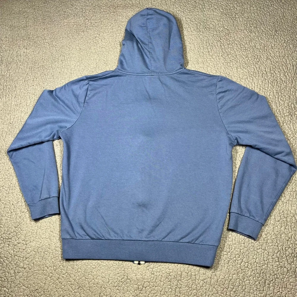 Marine Layer Zip Up Hoodie Mens M MARIN ONE Graphic Blue Casual Soft